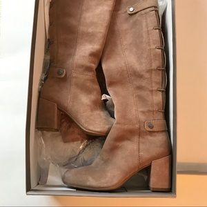 Over the knee suede boots